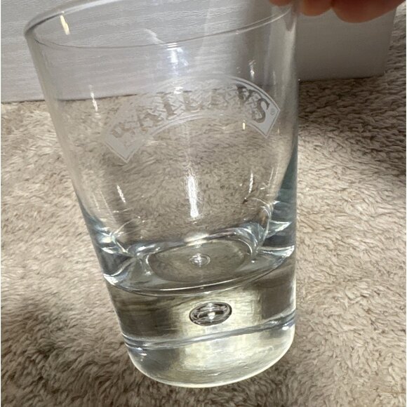 Baileys Irish Cream Tumblers Clear Glass With Logo Etching Bubble Base Set of 6 - Picture 9 of 10